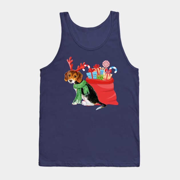 Christmas Beagle Tank Top by Budwood Designs